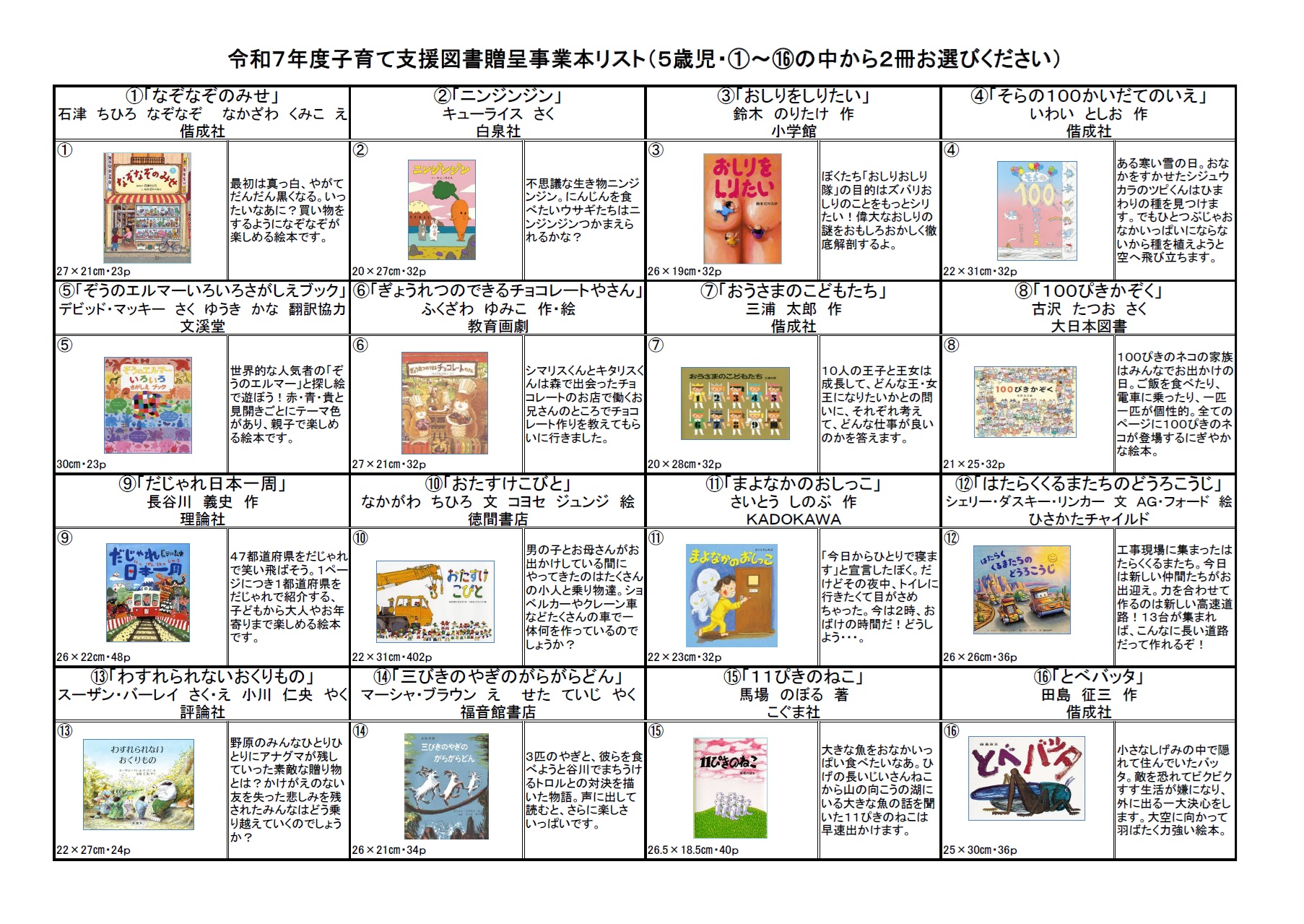 5歳児向け図書