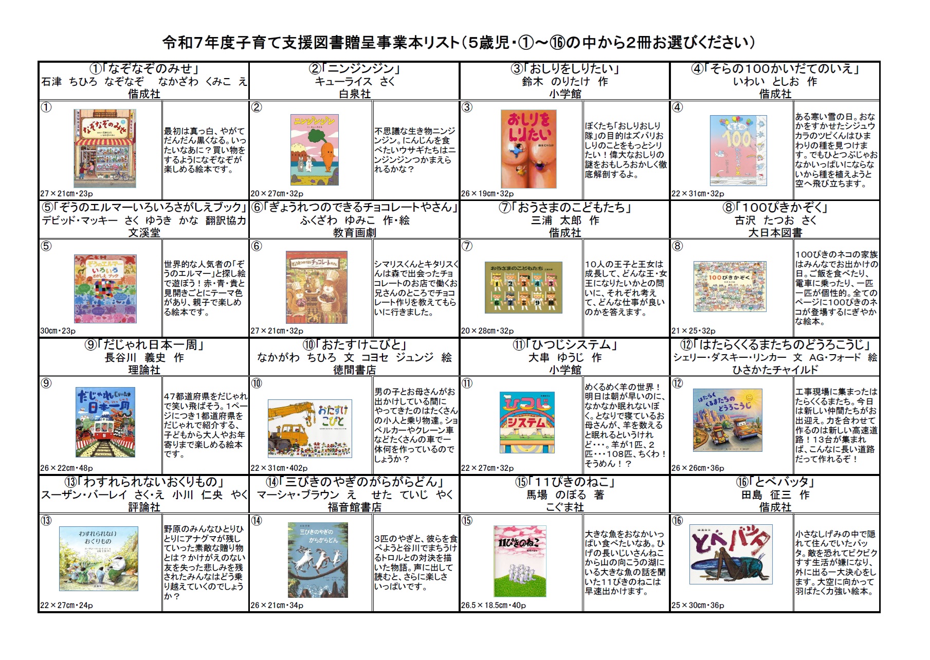 5歳児向け図書